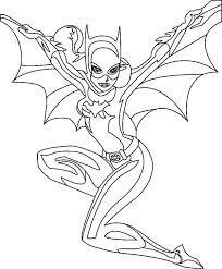 Dibujo de Chica Murciélago Con Alas para Colorear y Imprimir