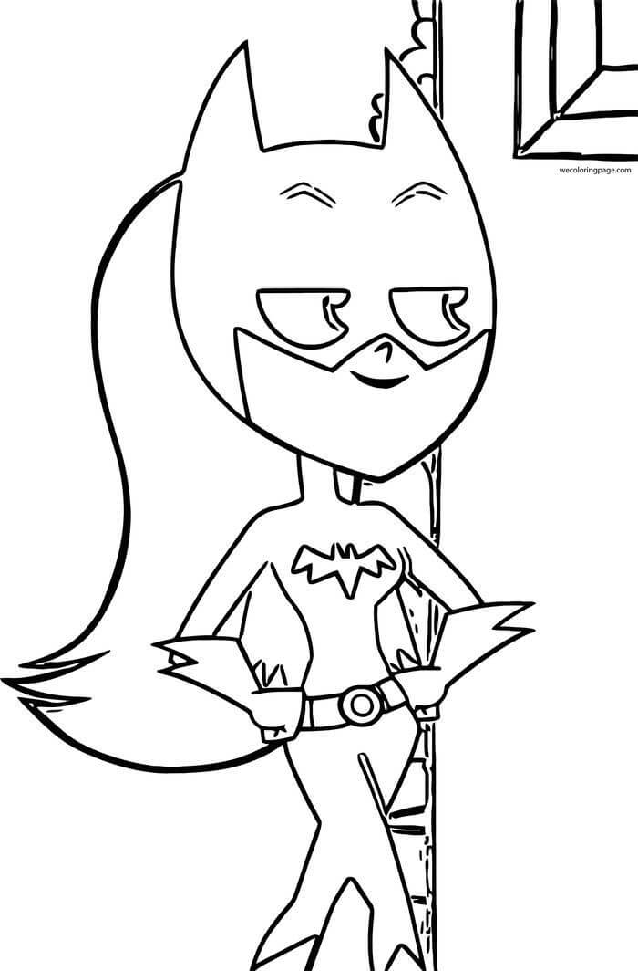 Dibujo de Dibujos Animados de Batgirl para Colorear y Imprimir