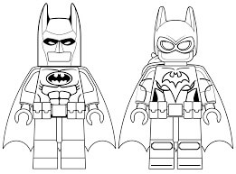 Dibujo de Lego Batgirl y Batman para Colorear y Imprimir