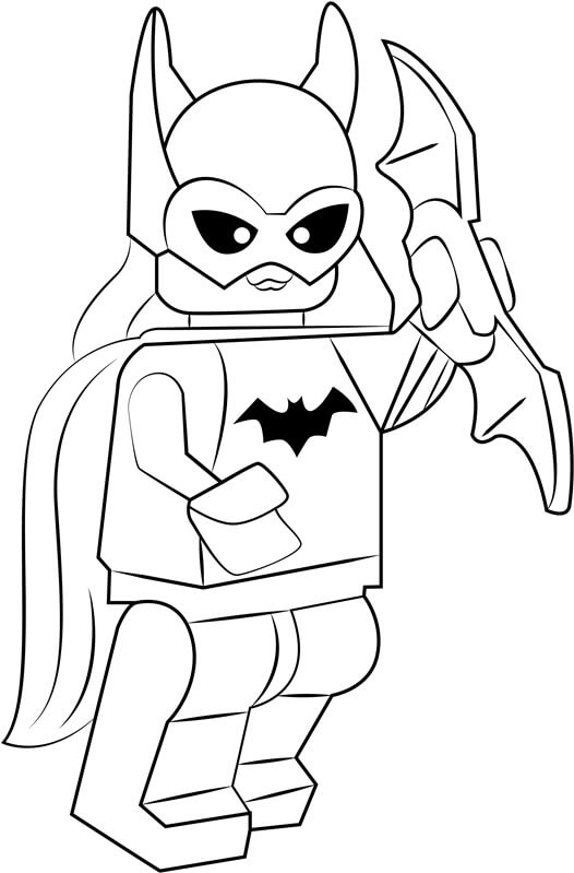 Dibujo de Lego Batichica Sonriendo para Colorear y Imprimir