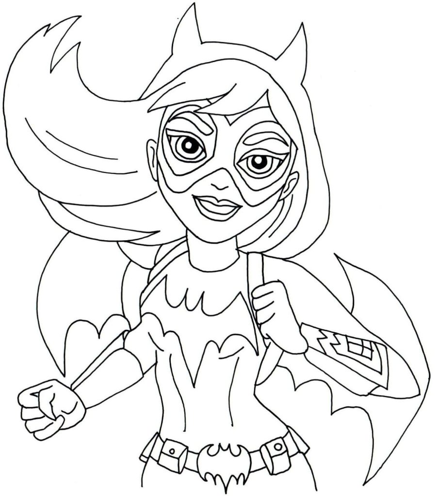 Dibujo de Rostro de Batgirl para Colorear y Imprimir