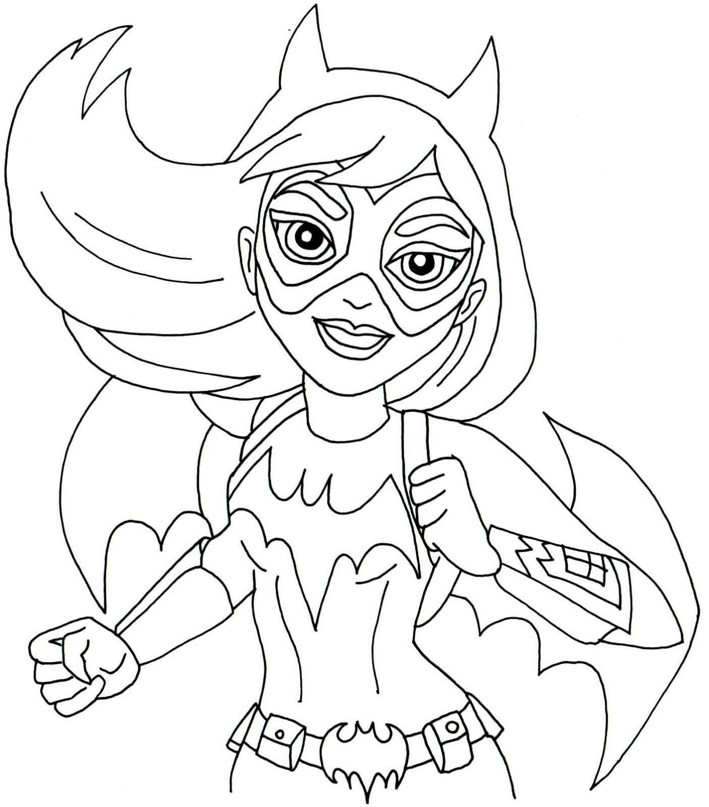 Dibujo de Rostro de Batgirl para Colorear y Imprimir