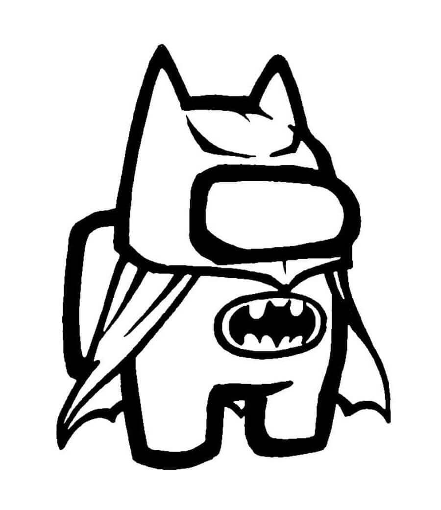Dibujo de Among Us Piel Batman para Colorear y Imprimir