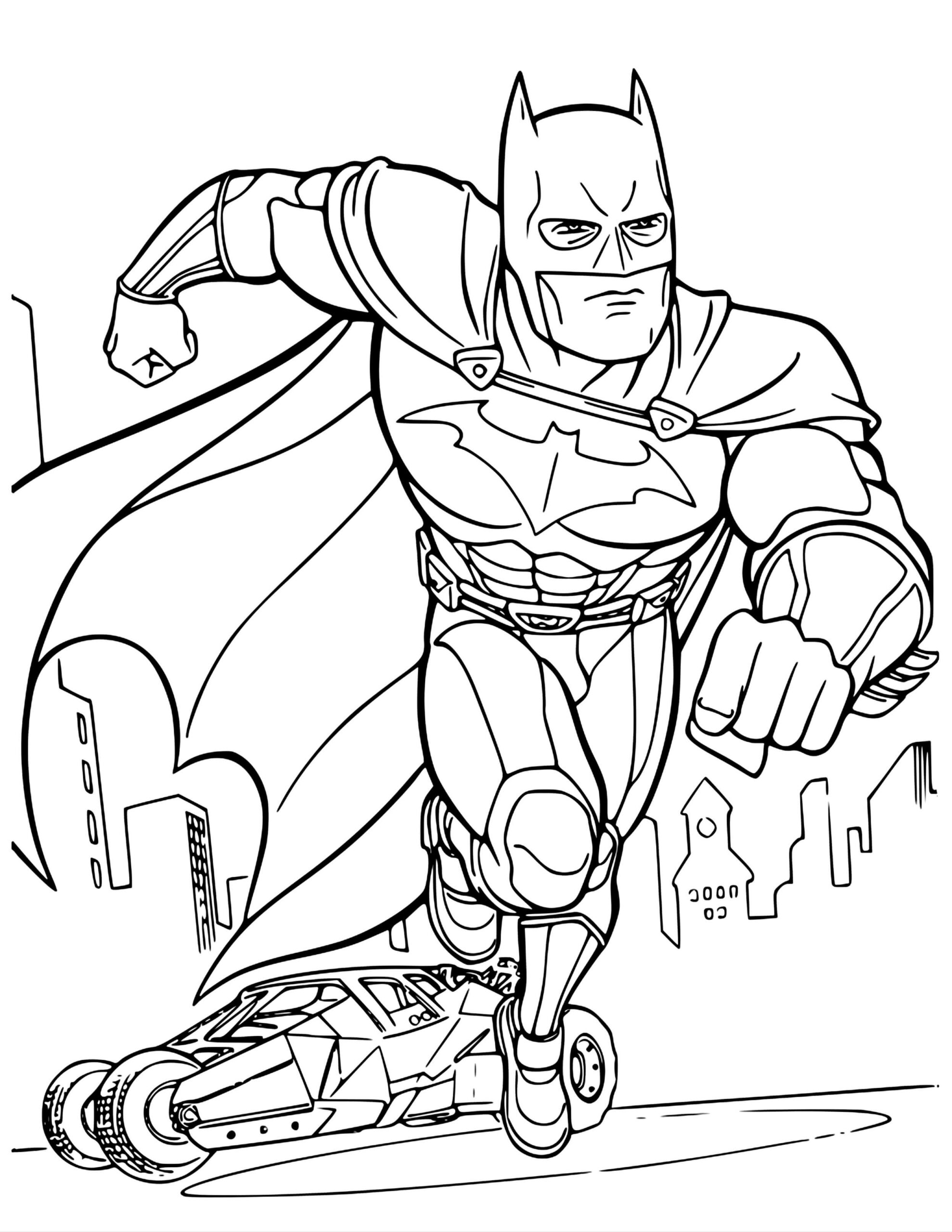 Dibujo de Ataque de Batman para Colorear y Imprimir