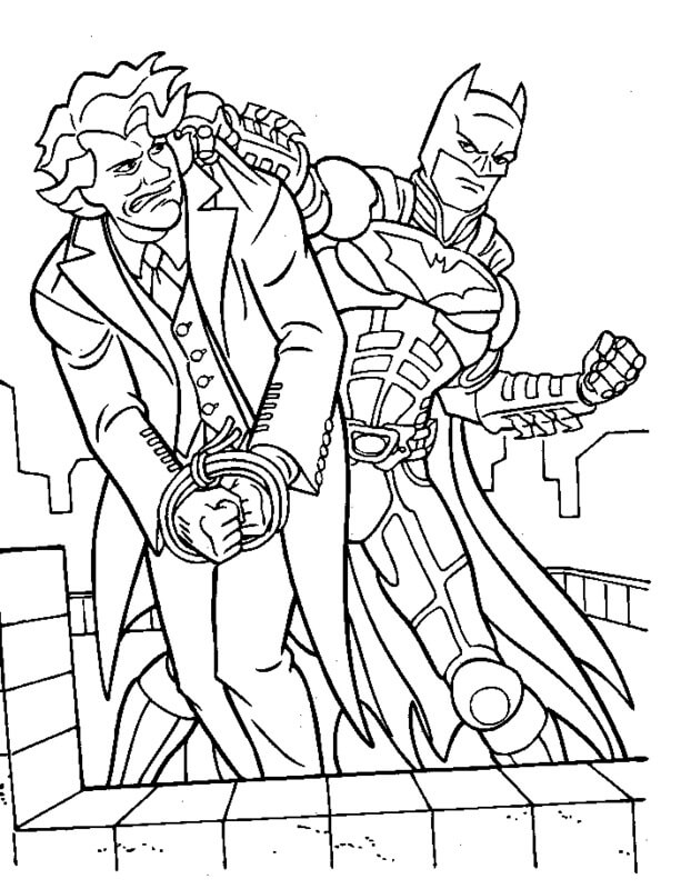 Dibujo de Batman Atrapa Al Guason para Colorear y Imprimir