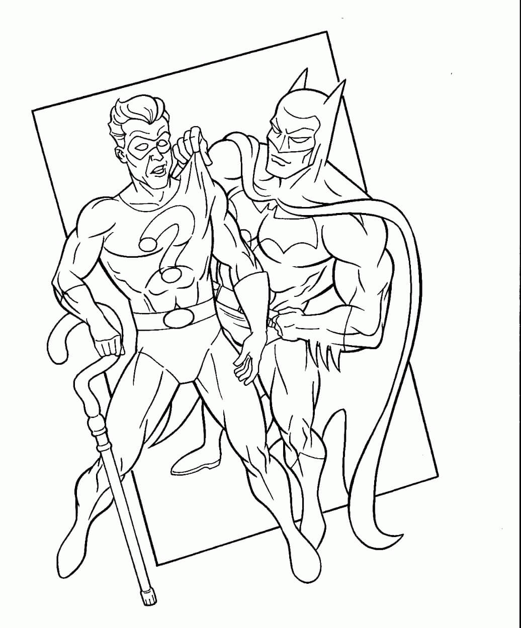 Dibujo de Batman Atrapa Enemigos para Colorear y Imprimir