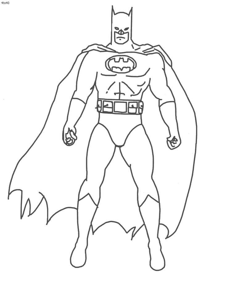 Dibujo de Batman Basíco para Colorear y Imprimir