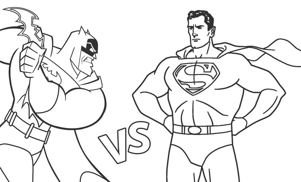 Dibujo de Batman Contra Superman para Colorear y Imprimir