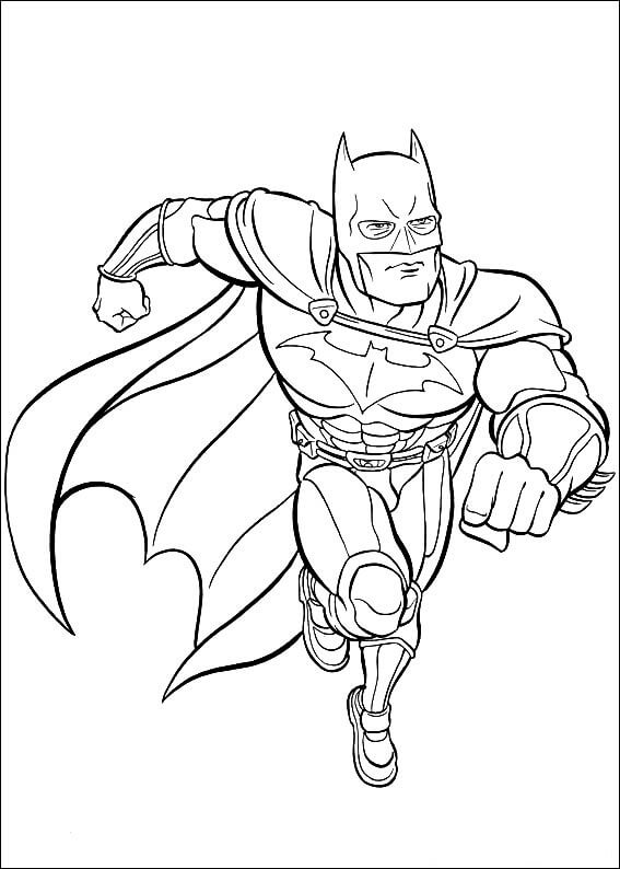Dibujo de Batman Corriendo para Colorear y Imprimir