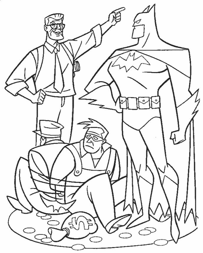 Dibujo de Batman de Dibujos Animados para Colorear y Imprimir