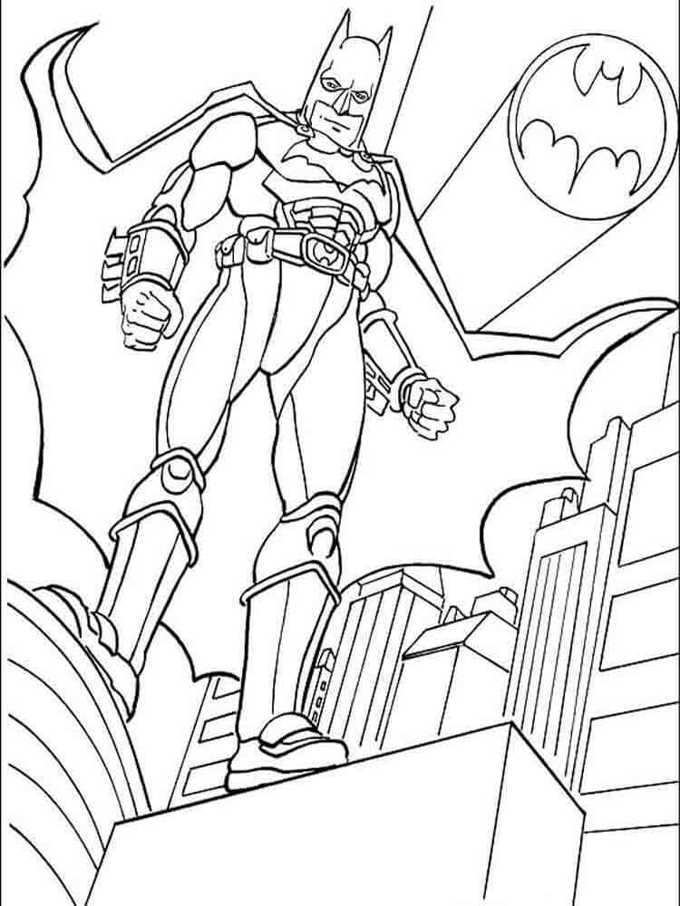 Dibujo de Batman En La Ciudad para Colorear y Imprimir