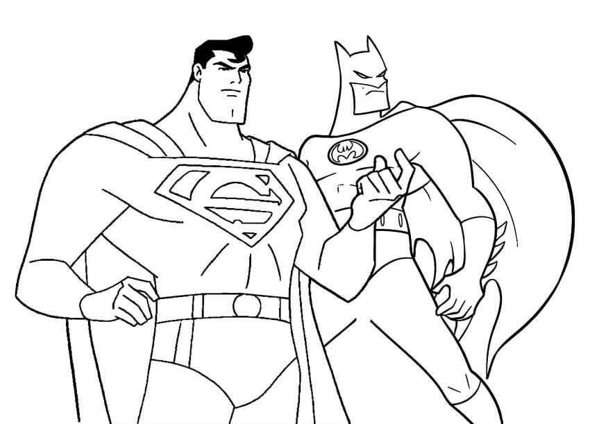 Dibujo de Batman y Superman para Colorear y Imprimir