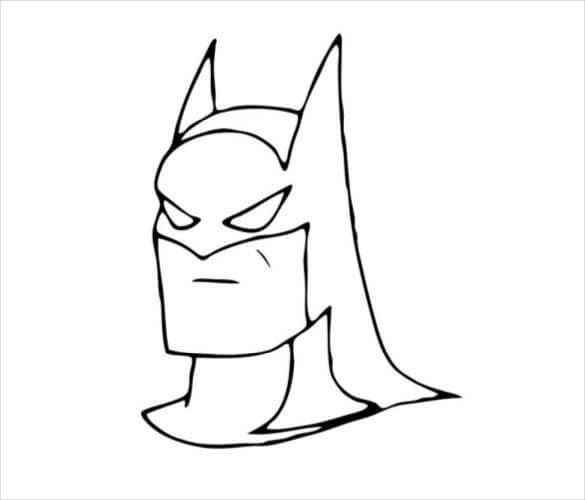 Dibujo de Cabeza de Batman para Colorear y Imprimir