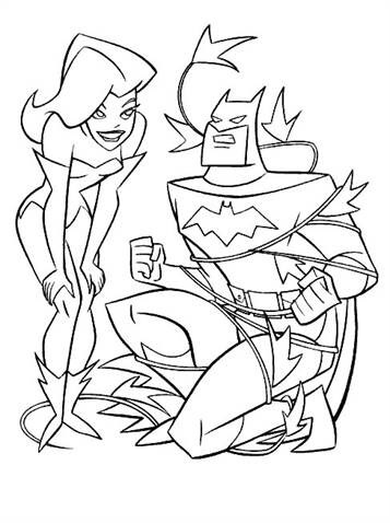 Dibujo de Chica Divertida y Batman para Colorear y Imprimir