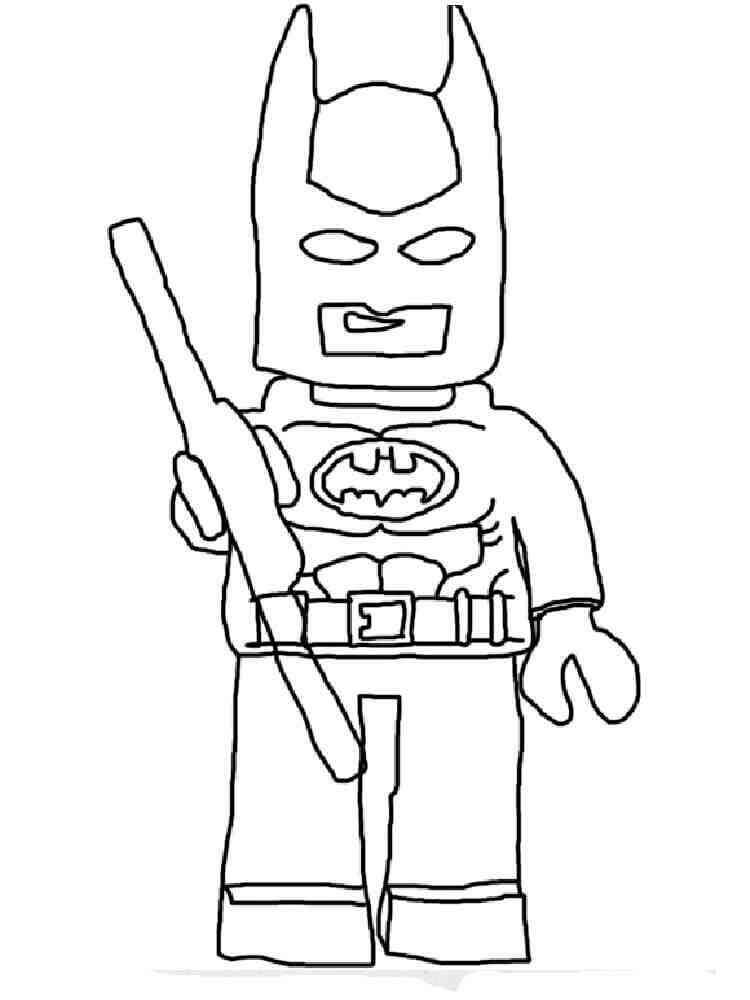 Dibujo de Dibujar a Batman Sosteniendo Un Palo para Colorear y Imprimir