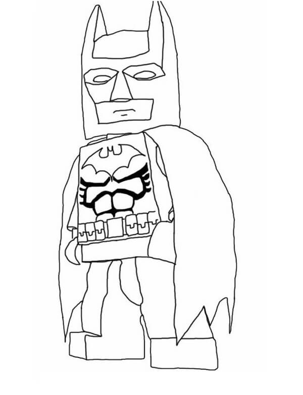 Dibujo de Fresco Lego Batman para Colorear y Imprimir