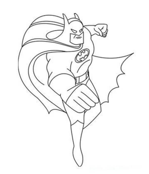 Dibujo de Puñetazo de Batman para Colorear y Imprimir