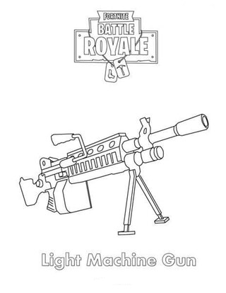 Dibujo de Ametralladora Ligera Fortnite para Colorear y Imprimir