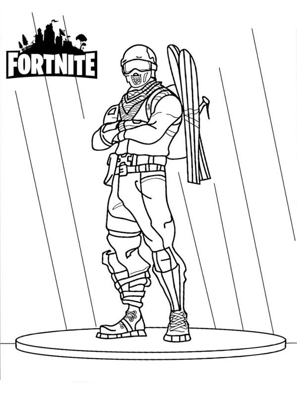 Dibujo de as Alpino Fortnite para Colorear y Imprimir