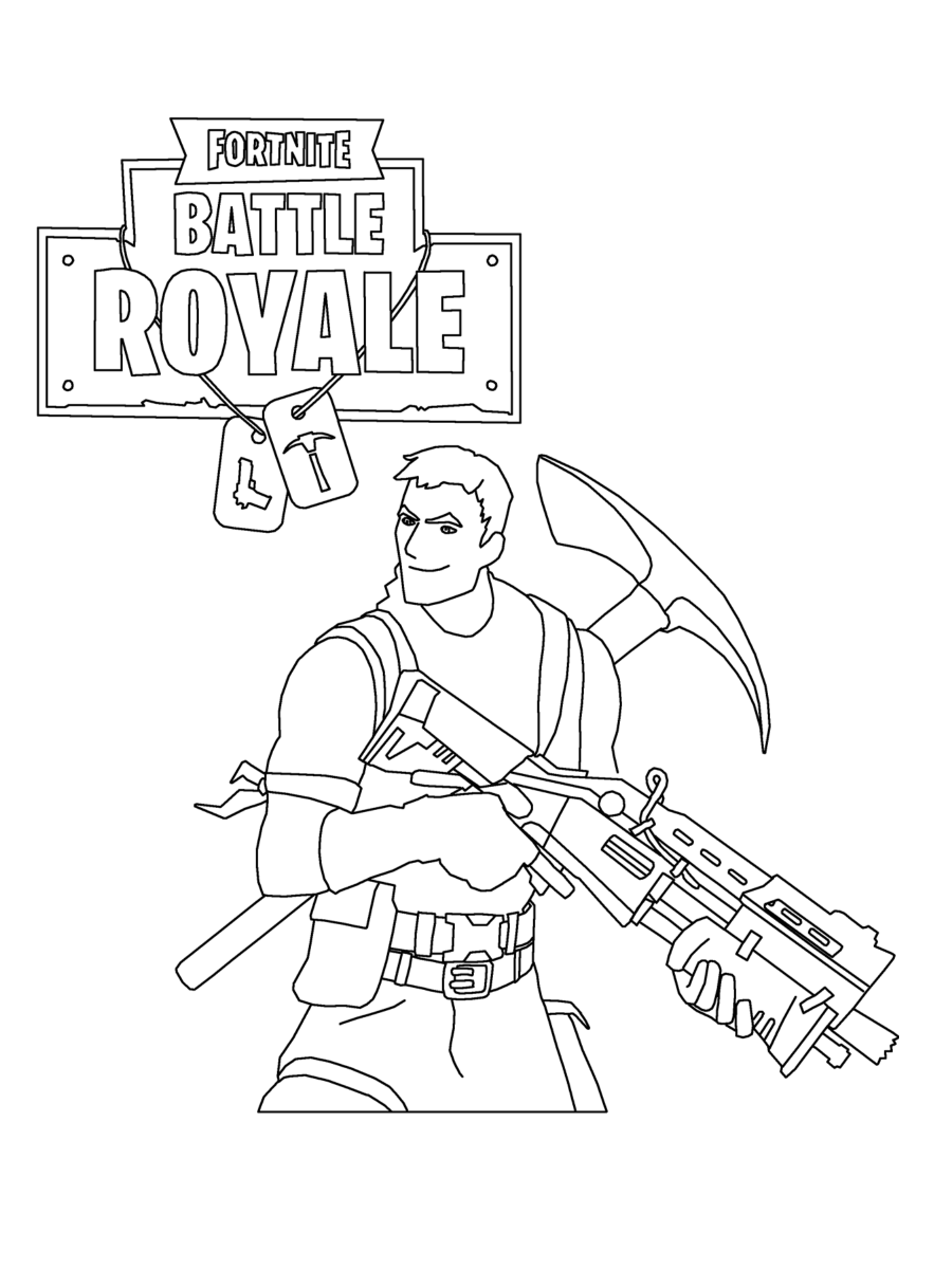 Dibujo de Battle Royale de Fortnite para Colorear y Imprimir