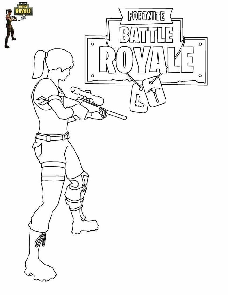 Dibujo de Chica En Fortnite Battle Royale para Colorear y Imprimir