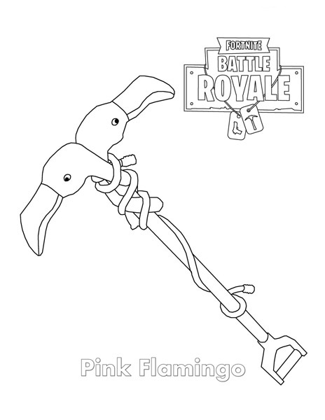 Dibujo de Flamenco Rosado Fortnite para Colorear y Imprimir