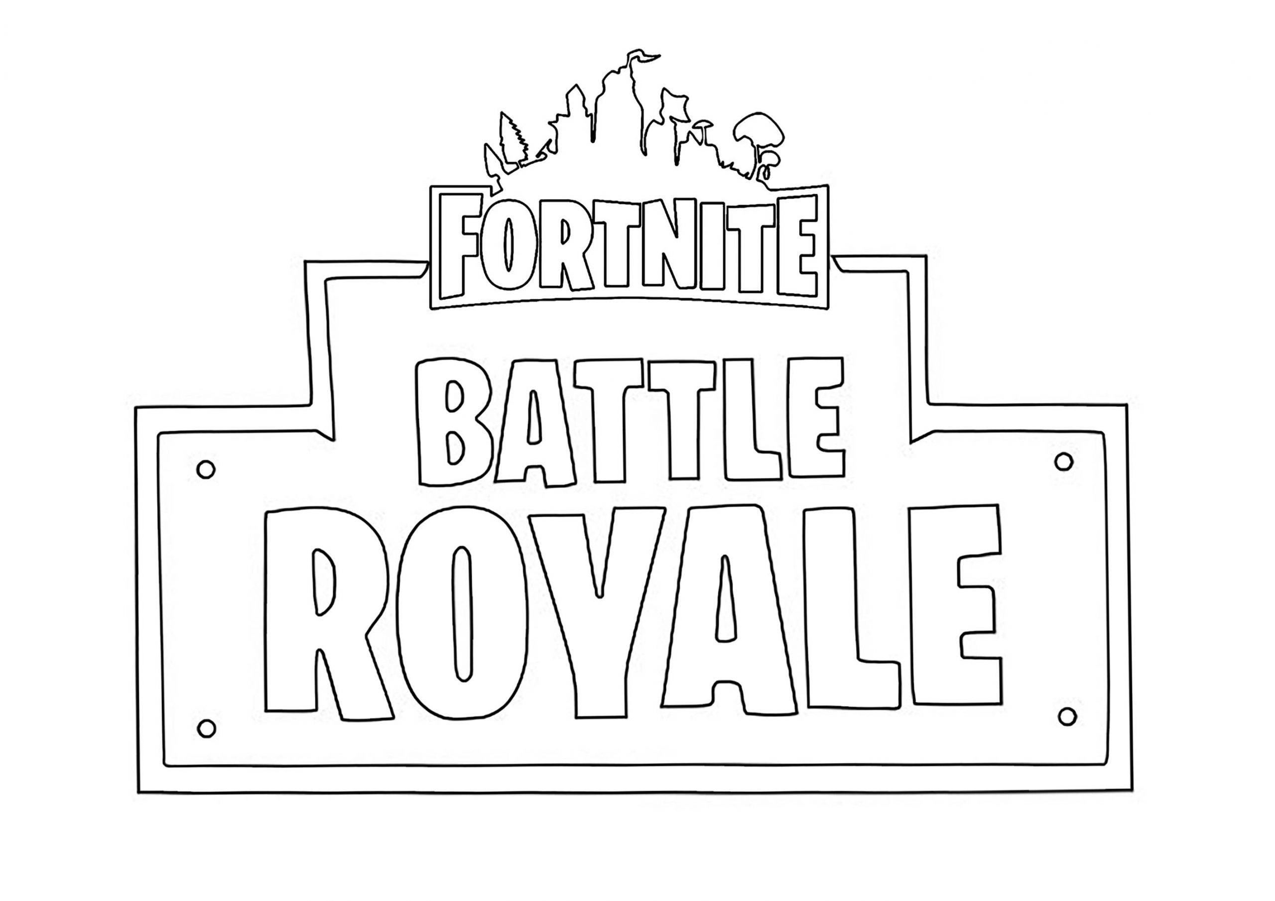 Dibujo de Fortnite Battle Royale Fondo de Pantalla para Colorear y Imprimir