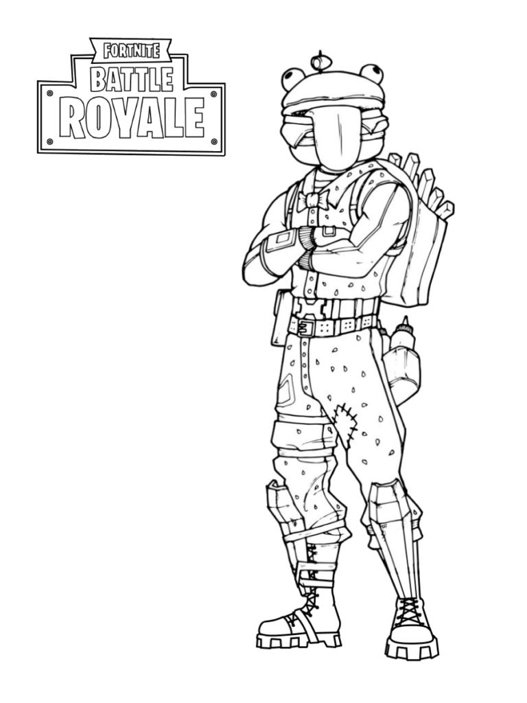 Dibujo de Hamburguesa Durr Fortnite para Colorear y Imprimir