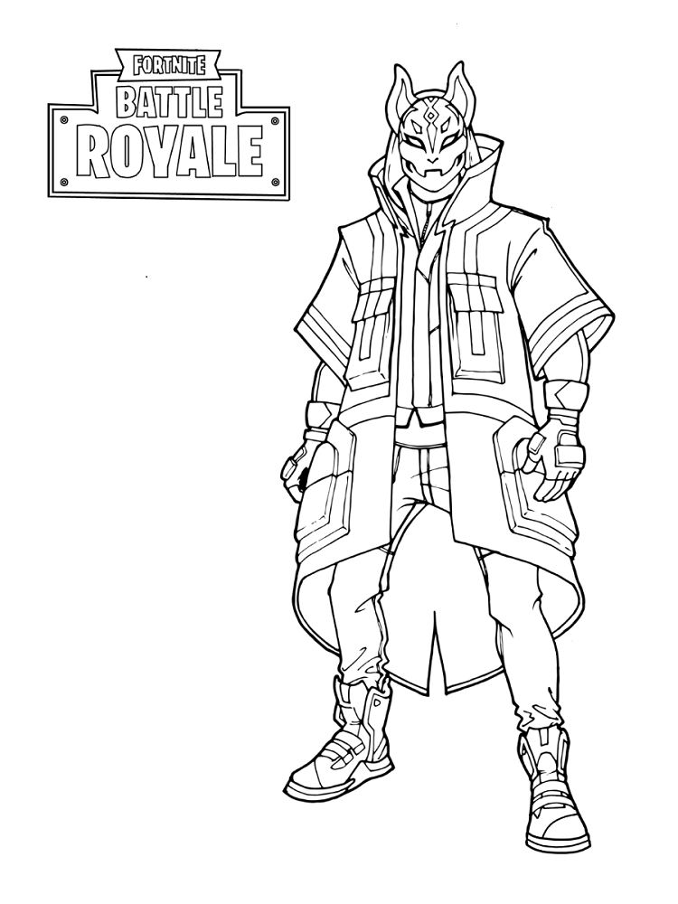 Dibujo de Kitsune de Fortnite para Colorear y Imprimir