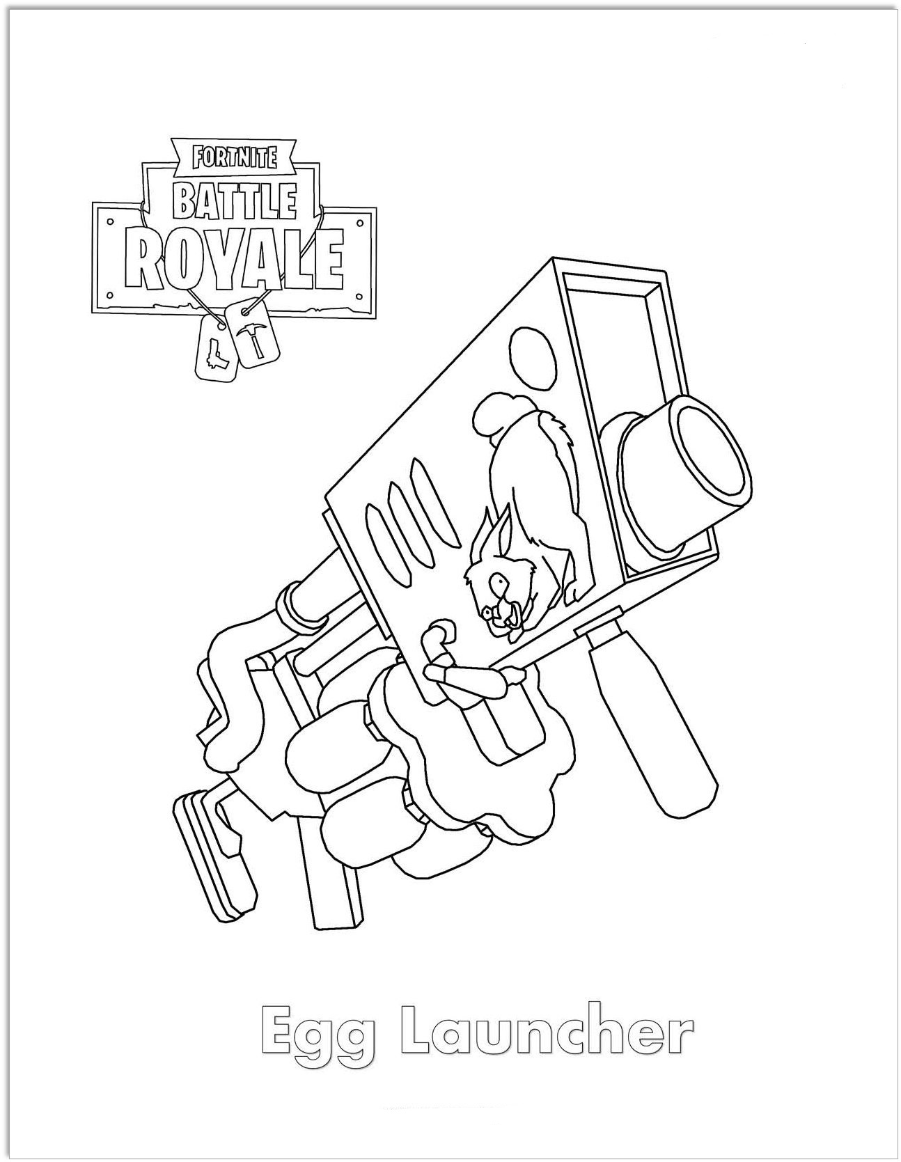 Dibujo de Lanzador de Huevos Fortnite para Colorear y Imprimir