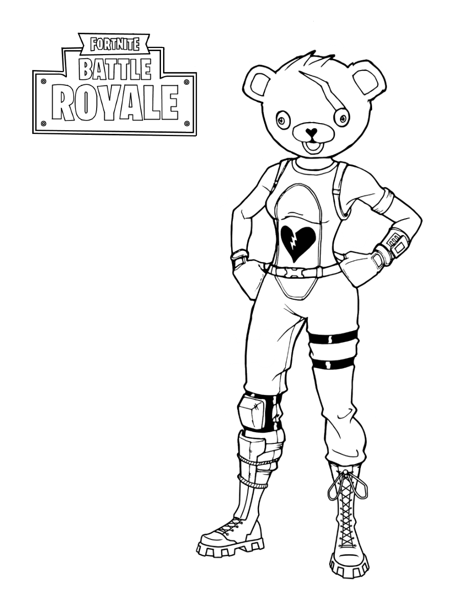 Dibujo de Líder Del Equipo de Fuegos Artificiales Fortnite para Colorear y Imprimir