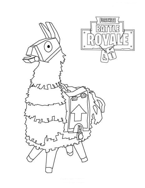 Dibujo de Llama Pinatas Fortnite para Colorear y Imprimir