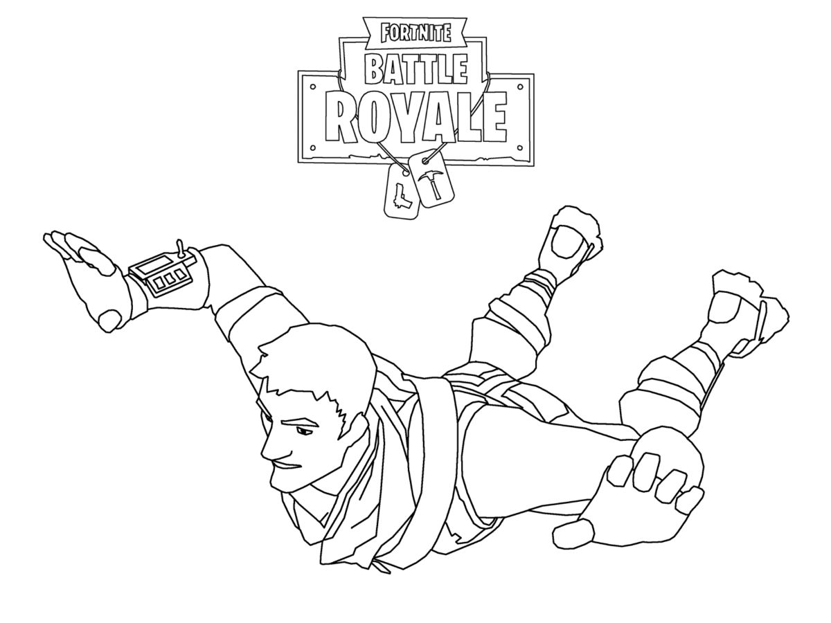 Dibujo de Paracaídas En Fortnite para Colorear y Imprimir