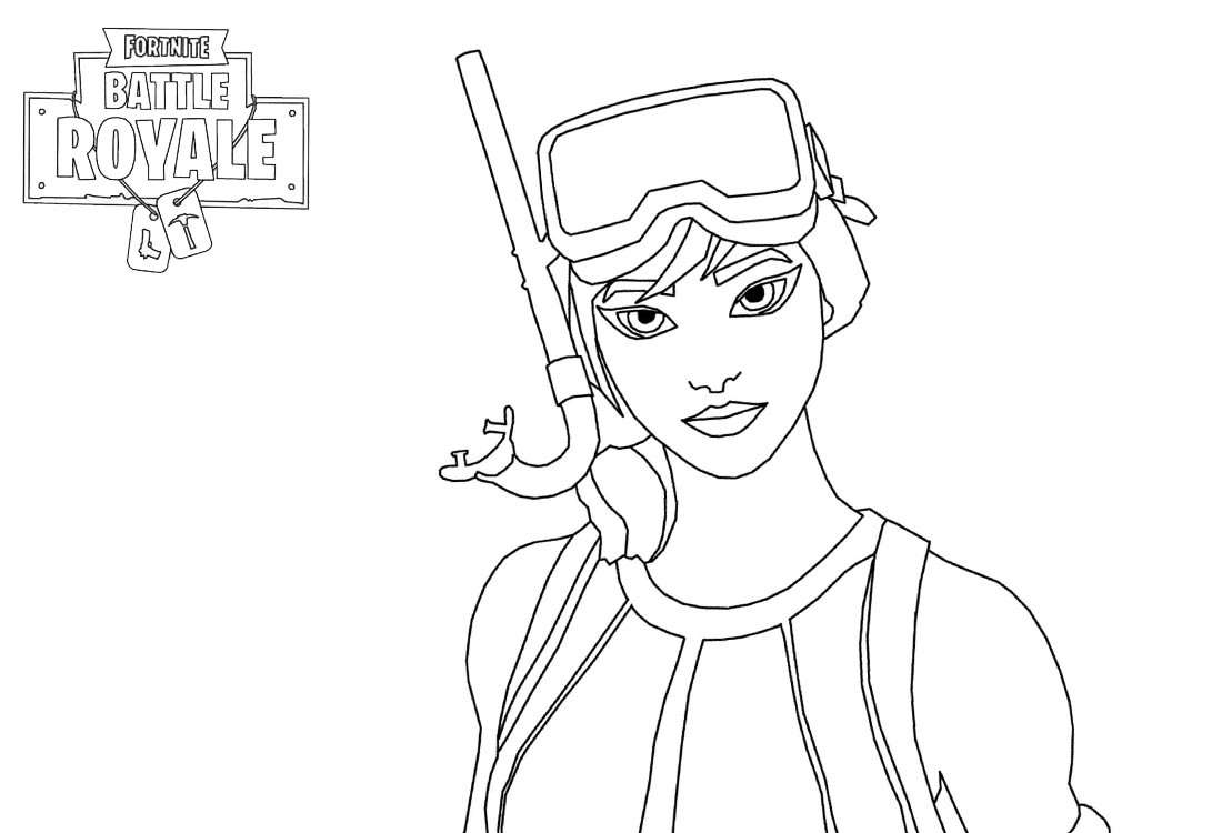 Dibujo de Personaje de Niña de Fortnite Battle Royale para Colorear y Imprimir