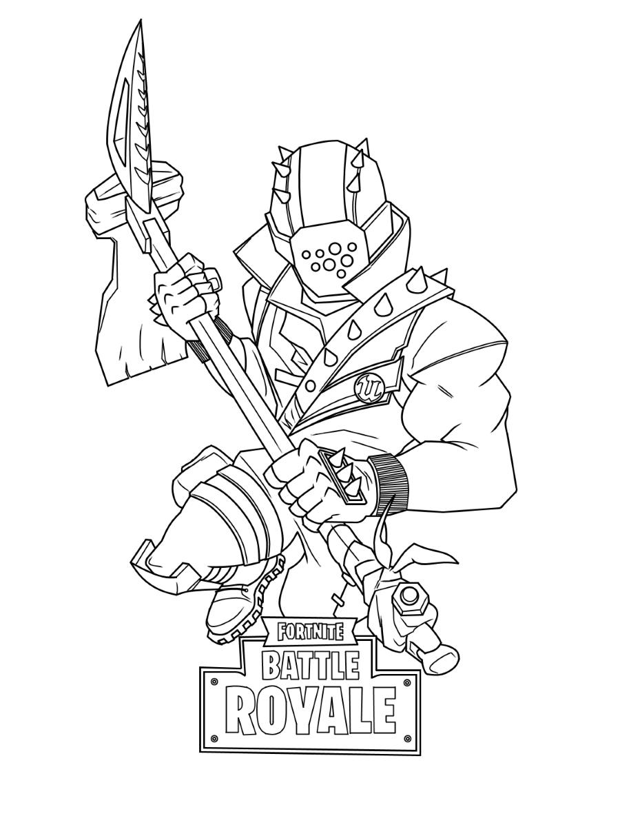 Dibujo de Señor Del Oxido Fortnite para Colorear y Imprimir