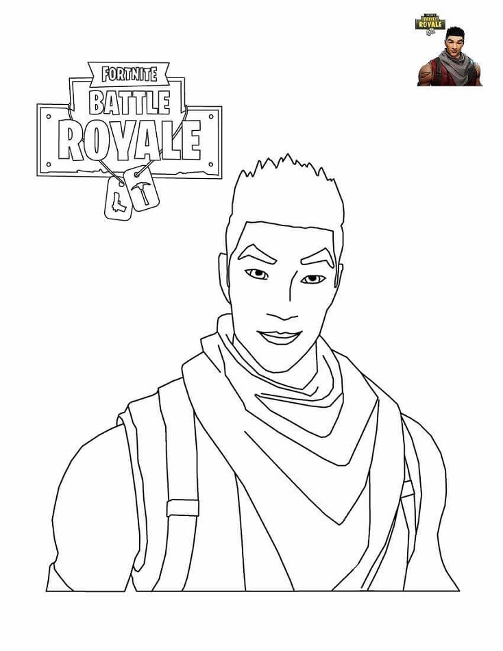Dibujo de Soldado de Choque de Batalla Real de Fortnite para Colorear y Imprimir