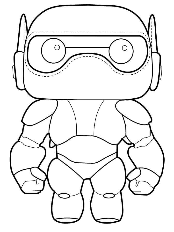 Dibujo de Baymax Blindado Chibi para Colorear y Imprimir