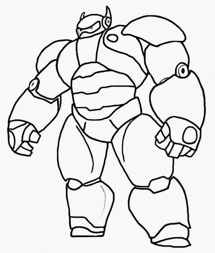 Dibujo de Baymax Blindado para Colorear y Imprimir