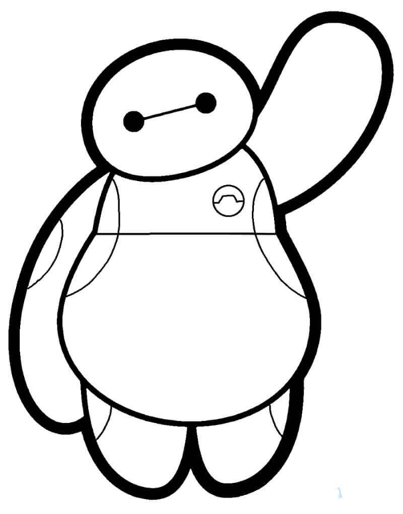 Dibujo de Baymax Chibi para Colorear y Imprimir