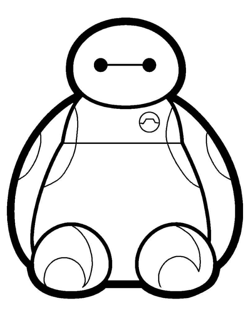 Dibujo de Bebé Baymax para Colorear y Imprimir