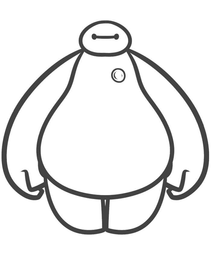 Dibujo de Diversión Baymax para Colorear y Imprimir