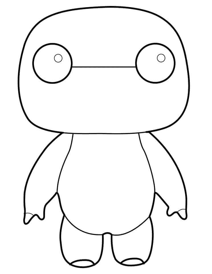 Dibujo de Funko Pop Baymax para Colorear y Imprimir
