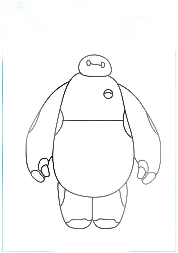 Dibujo de Héroe de Baymax para Colorear y Imprimir
