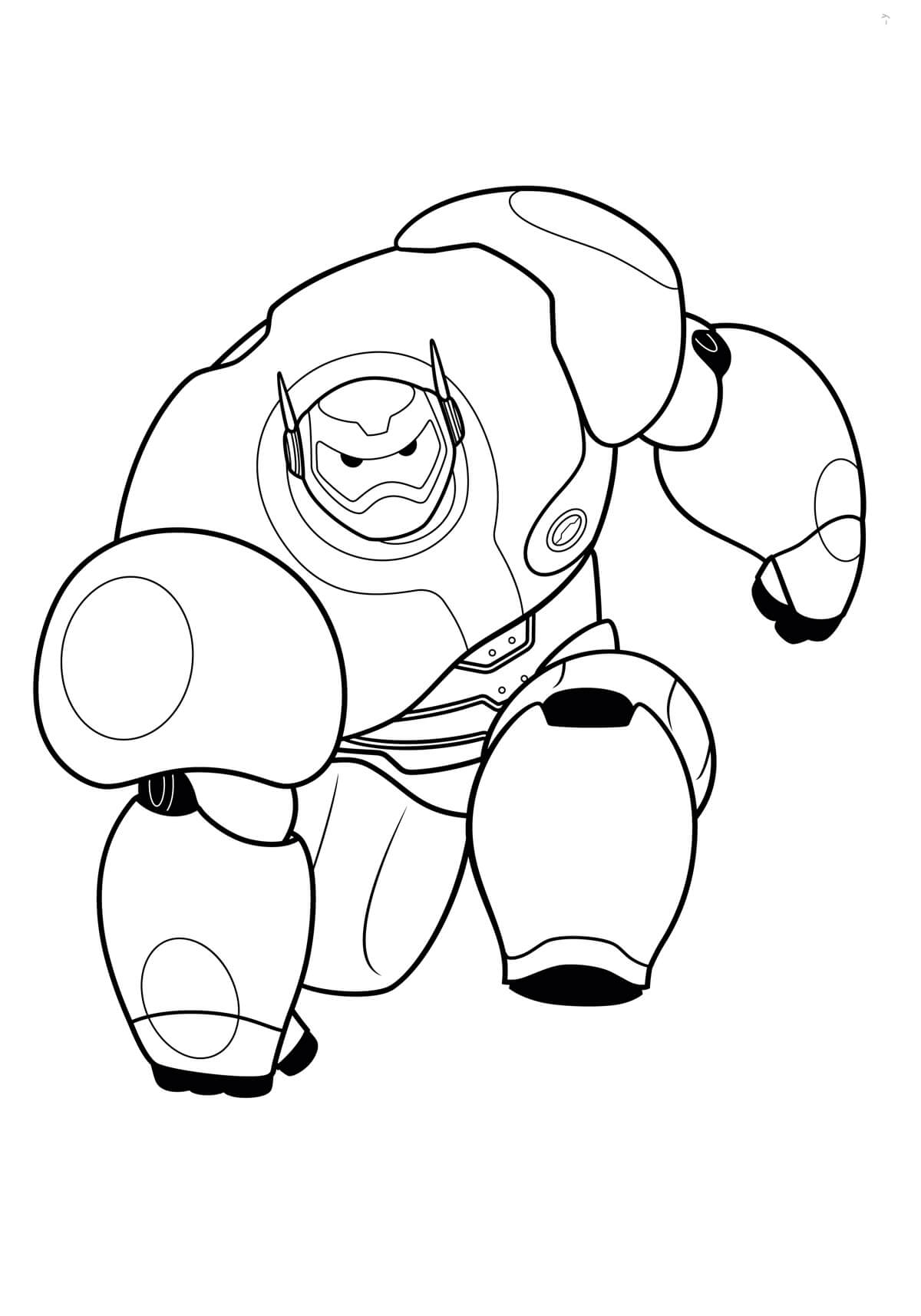 Dibujo de Modo de Combate Baymax para Colorear y Imprimir