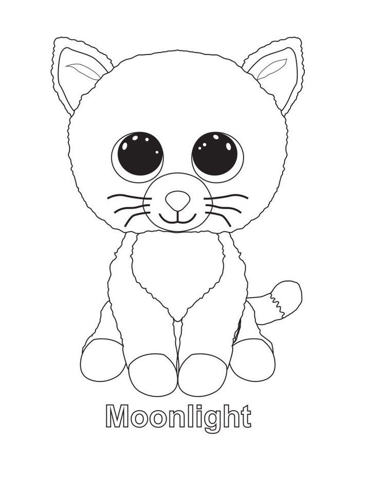 Dibujo de Beanie Boo Claro de Luna para Colorear y Imprimir