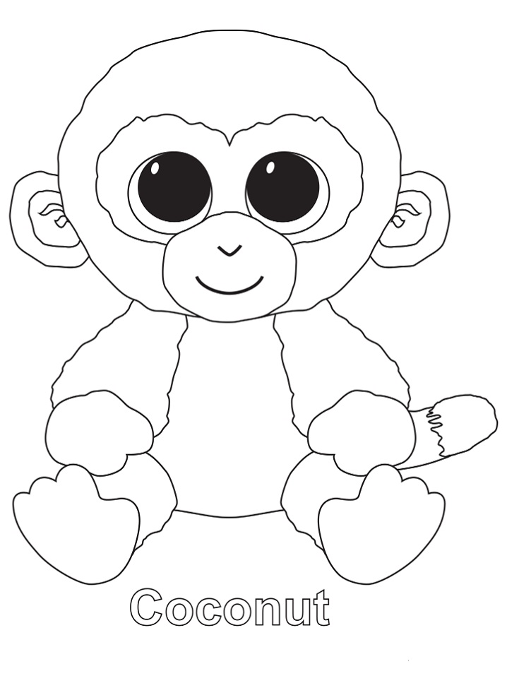 Dibujo de Coco Beanie Boo para Colorear y Imprimir