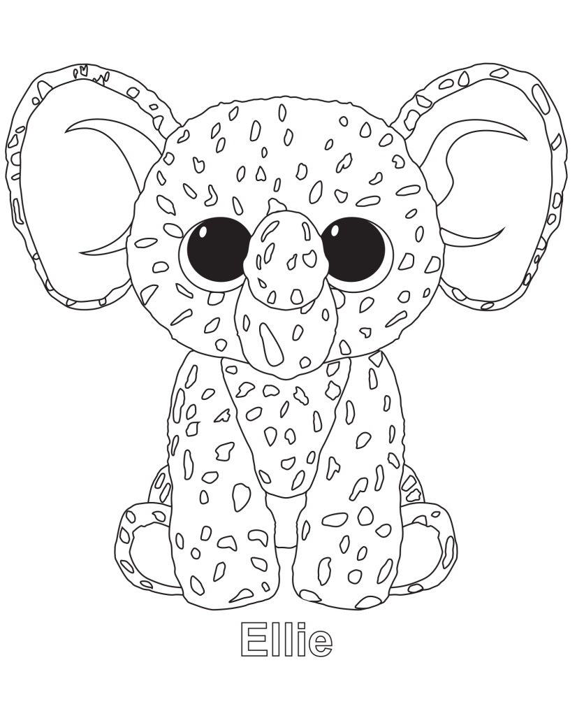Dibujo de Ellie Beanie Boo para Colorear y Imprimir
