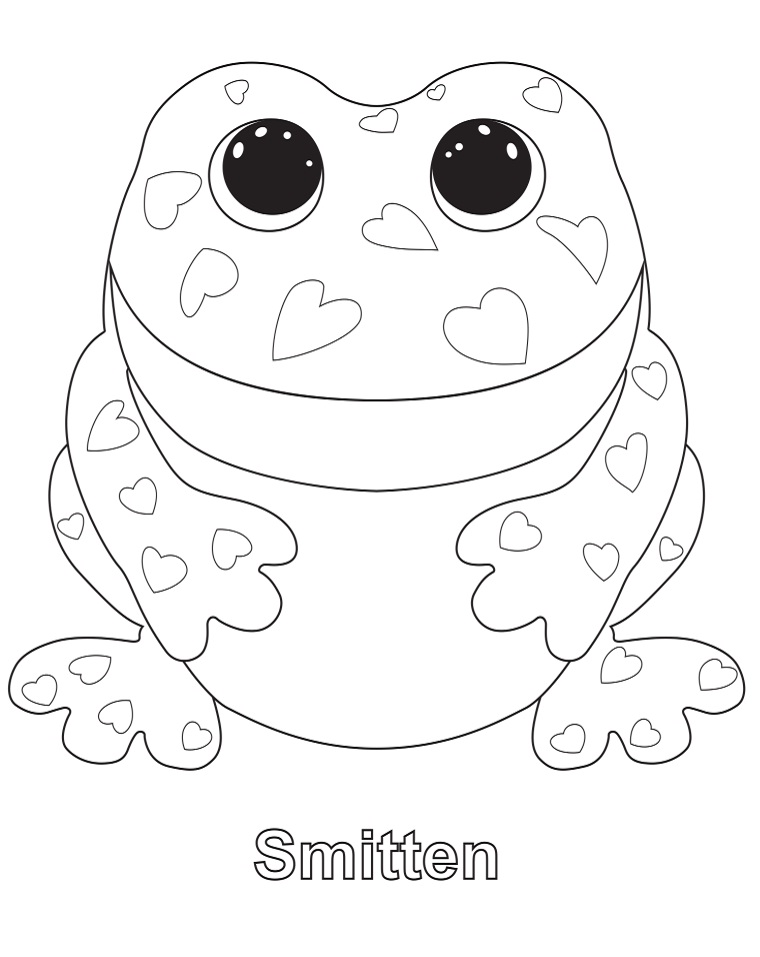 Dibujo de Enamorado Beanie Boo para Colorear y Imprimir