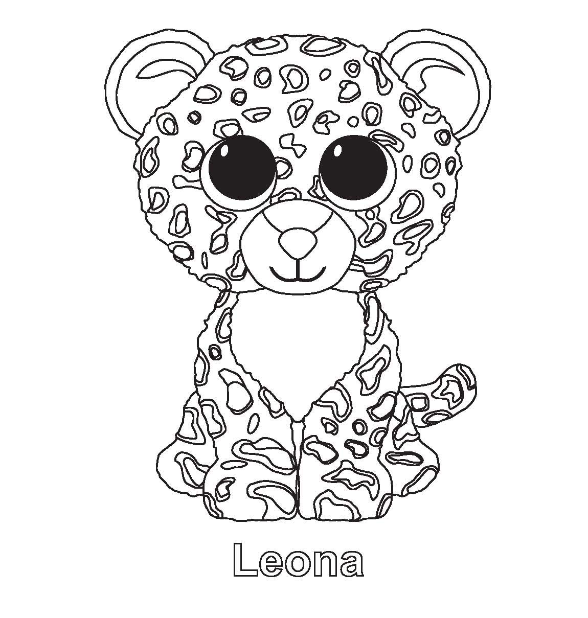 Dibujo de Leona Beanie Boo para Colorear y Imprimir