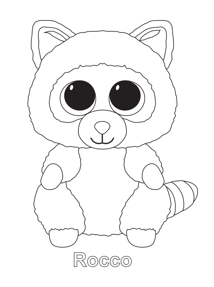 Dibujo de Rocco Beanie Boo para Colorear y Imprimir